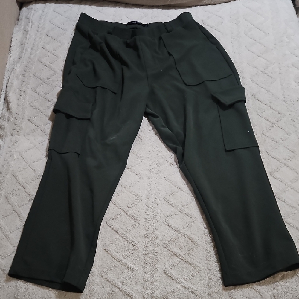 ONE5ONE Green Cargo‎ Pants XL Elastic Waist Utility Joggers